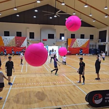 Warm up during Singapore Kin-Ball Global Cup in Singapore